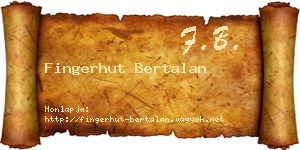 Fingerhut Bertalan névjegykártya