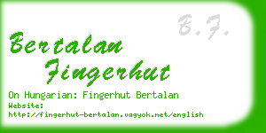 bertalan fingerhut business card
